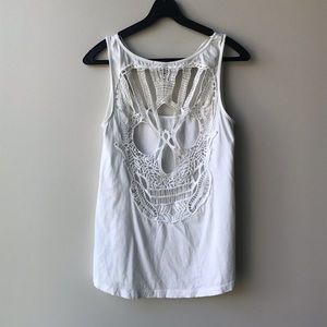 Zara White Skull Tank Top